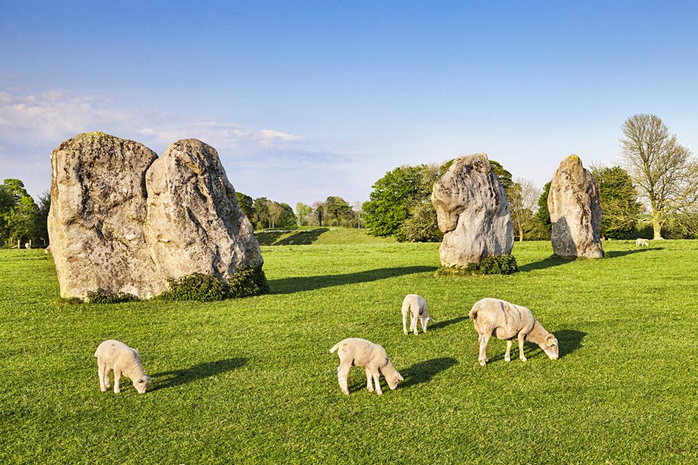 Mégalithes du cercle de pierres d’Avebury dans le Wiltshire